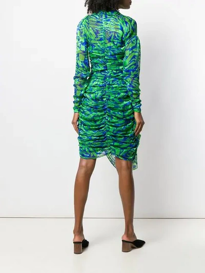 Shop Preen By Thornton Bregazzi Asymmetric Draped Dress In Green