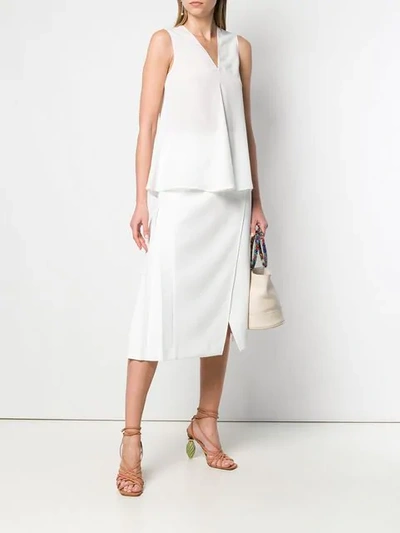 Blanca V-neck Top In White