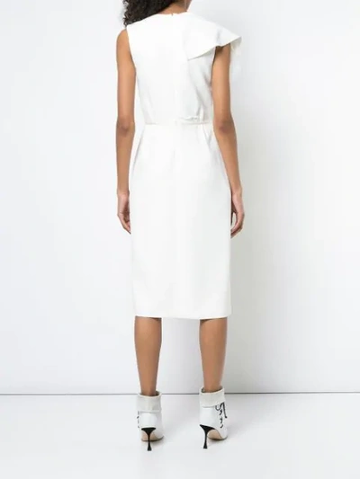 Shop Adam Lippes Ruffled Midi Wrap Dress In White