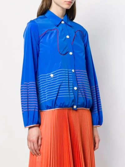Shop Aalto Stripe Details Shirt - Blue