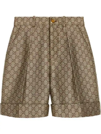 Shop Gucci Shorts Mit Gg In Neutrals