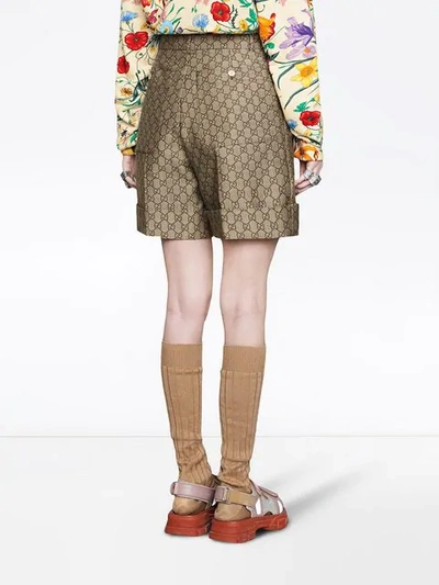 Shop Gucci Shorts Mit Gg In Neutrals