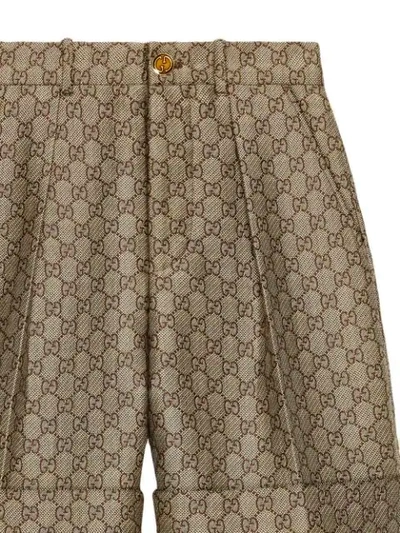 Shop Gucci Shorts Mit Gg In Neutrals