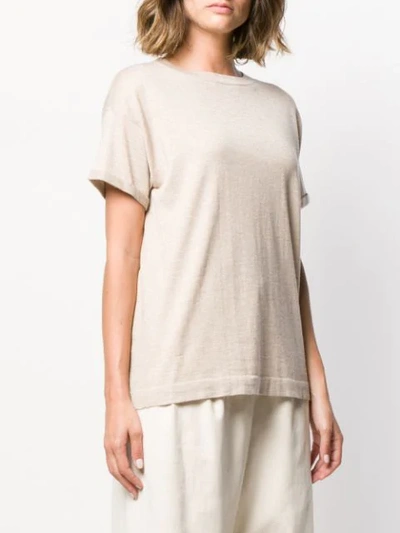 Shop Brunello Cucinelli Relaxed Knitted Top In Neutrals