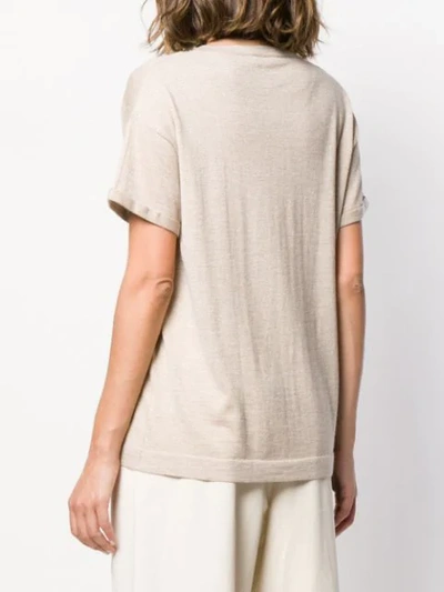 Shop Brunello Cucinelli Relaxed Knitted Top In Neutrals