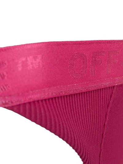 Shop Off-white Ribbed Bikini Set In Pink