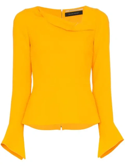 Shop Roland Mouret Boronia Asymmetric-neck Top In Yellow