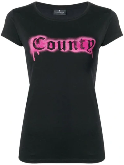 Shop Marcelo Burlon County Of Milan Fitted Logo T-shirt In Black