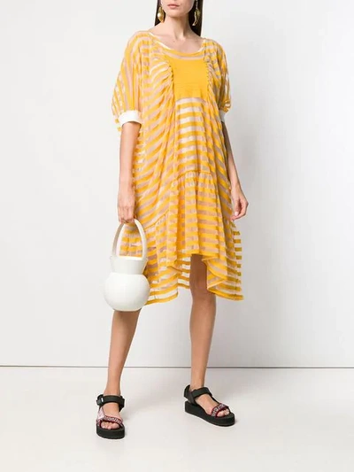 Shop Tsumori Chisato Sheer Cover-up Dress - Yellow