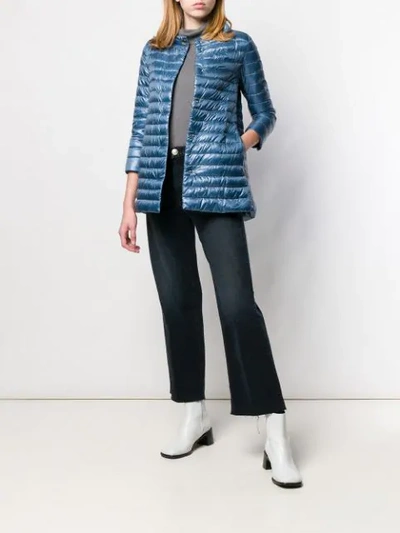 HERNO THREE-QUARTER SLEEVE JACKET - 蓝色