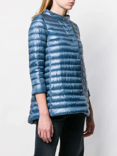 HERNO THREE-QUARTER SLEEVE JACKET - 蓝色
