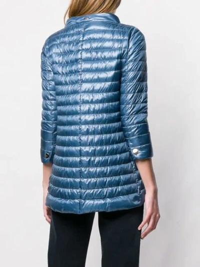 HERNO THREE-QUARTER SLEEVE JACKET - 蓝色