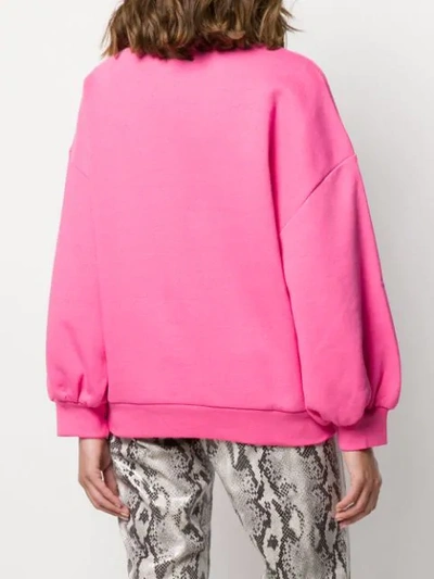 Shop Msgm Oversized 'youth' Sweatshirt In Pink