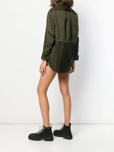 Shop Diesel Sheer Panel Shirt In Green