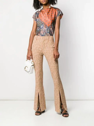 Shop Chloé Tweed Flared Trousers In 205