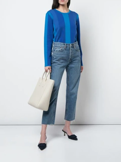 Shop Mansur Gavriel Striped Long-sleeve Sweater In Blue