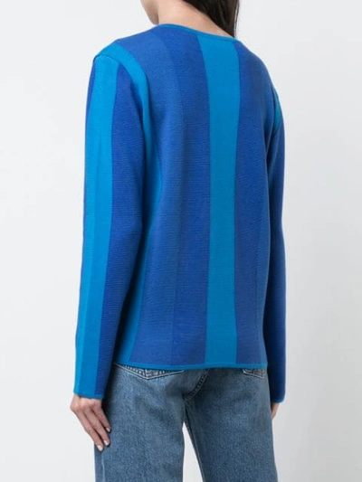 Shop Mansur Gavriel Striped Long-sleeve Sweater In Blue
