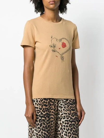 Shop Saint Laurent T-shirt Mit Schlangen-print In Neutrals