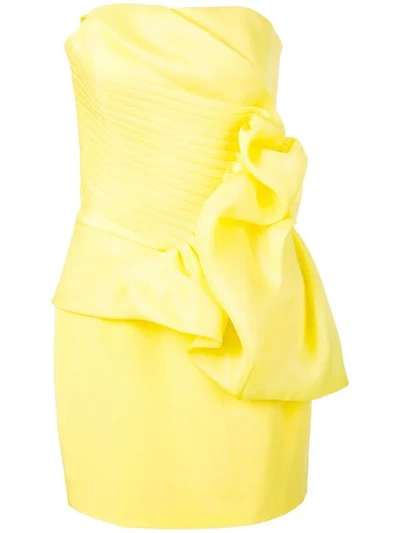 Shop Rubin Singer Strapless Dress In Yellow