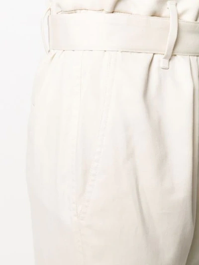 Brunello Cucinelli Cropped Belted Trousers In Neutral