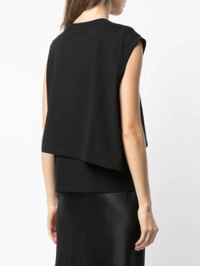 Shop Alexander Wang T Twisted Layered Tank Top In Black