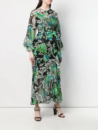 Shop Diane Von Furstenberg Tiger Lily Print Wrap Dress In Black
