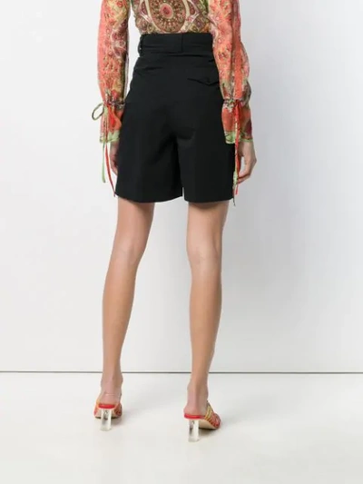 Shop Etro High Waist Shorts In Black