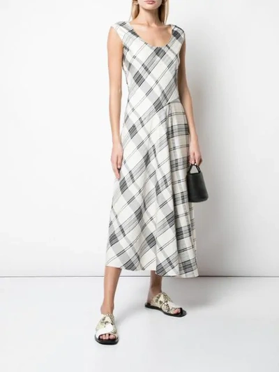 Shop Theory Plaid Day Dress In White