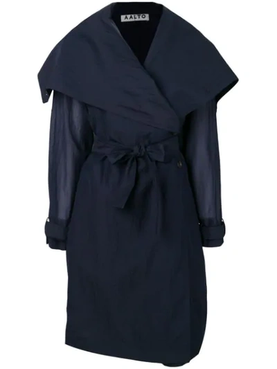 Shop Aalto Foldover Collar Coat In Blue