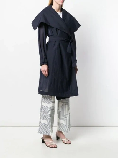 Shop Aalto Foldover Collar Coat In Blue