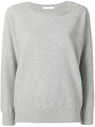 Shop Fabiana Filippi Loose Fitted Sweatshirt In Grey