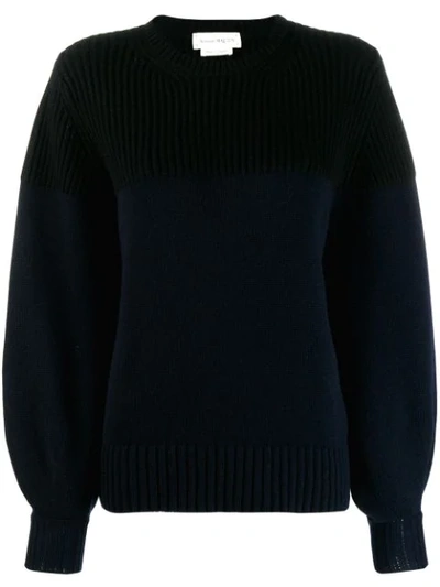 Shop Alexander Mcqueen Cashmere Balloon-sleeve Jumper In Blue