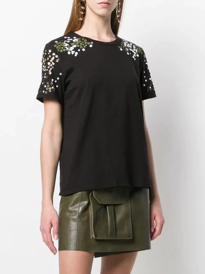 Shop Michael Michael Kors Floral T-shirt In Black