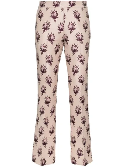 Shop Giambattista Valli Floral Print Straight Trousers In Pink