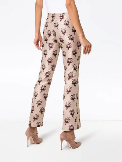 Shop Giambattista Valli Floral Print Straight Trousers In Pink