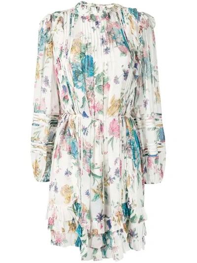 ZIMMERMANN FLORAL PRINT DRESS - 白色