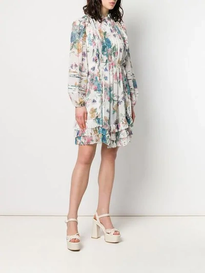 Shop Zimmermann Floral Print Dress In White