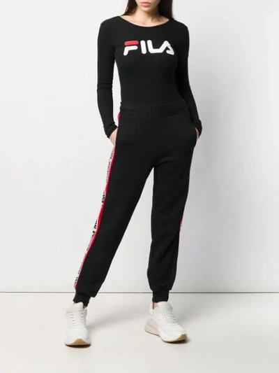 Shop Fila Logo Print Bodysuit In 002 Black