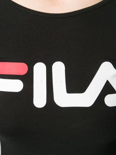 FILA LOGO印花连体紧身衣 - 黑色