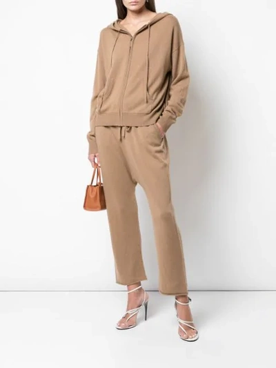 Shop Nili Lotan Cropped Jogging Trousers In Neutrals
