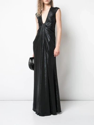 ZAC ZAC POSEN EMMA DRAPED PANEL GOWN - 黑色