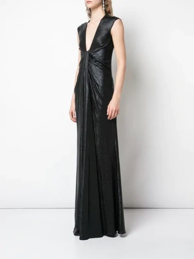 ZAC ZAC POSEN EMMA DRAPED PANEL GOWN - 黑色