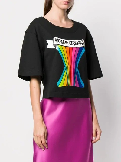 Shop Armani Exchange Rainbow Loose T-shirt - Black