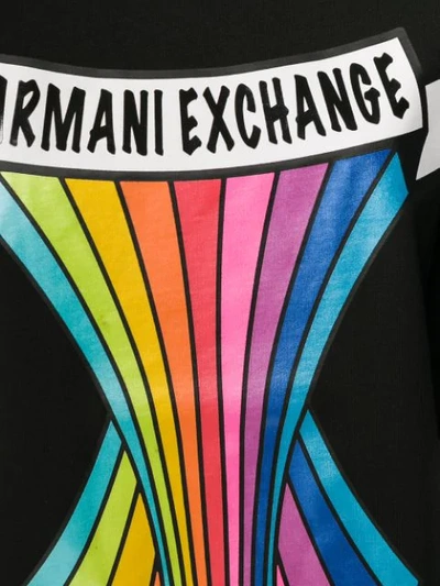 Shop Armani Exchange Rainbow Loose T-shirt - Black