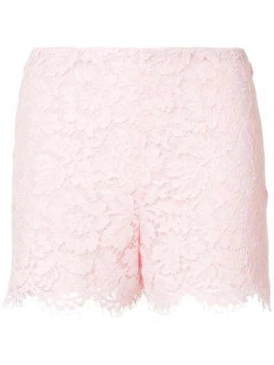 Shop Valentino High-waisted Lace Shorts - Pink