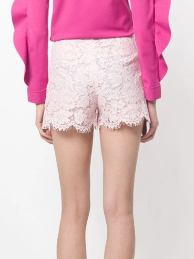 Shop Valentino High-waisted Lace Shorts - Pink