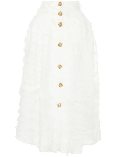 Shop Rejina Pyo Feather Embellished Full Skirt In White