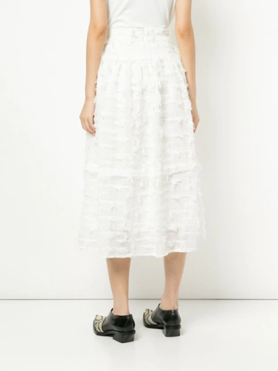 Shop Rejina Pyo Feather Embellished Full Skirt In White