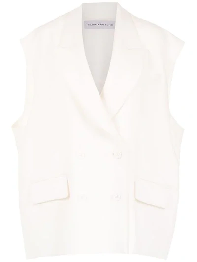 Shop Gloria Coelho Sleeveless Jacket In White