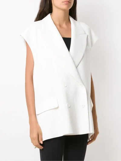 Shop Gloria Coelho Sleeveless Jacket In White